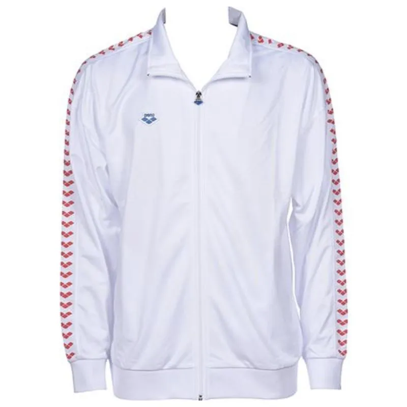 UNISEX OVERSIZED TEAM JACKET - WHITE/WHITE/RED