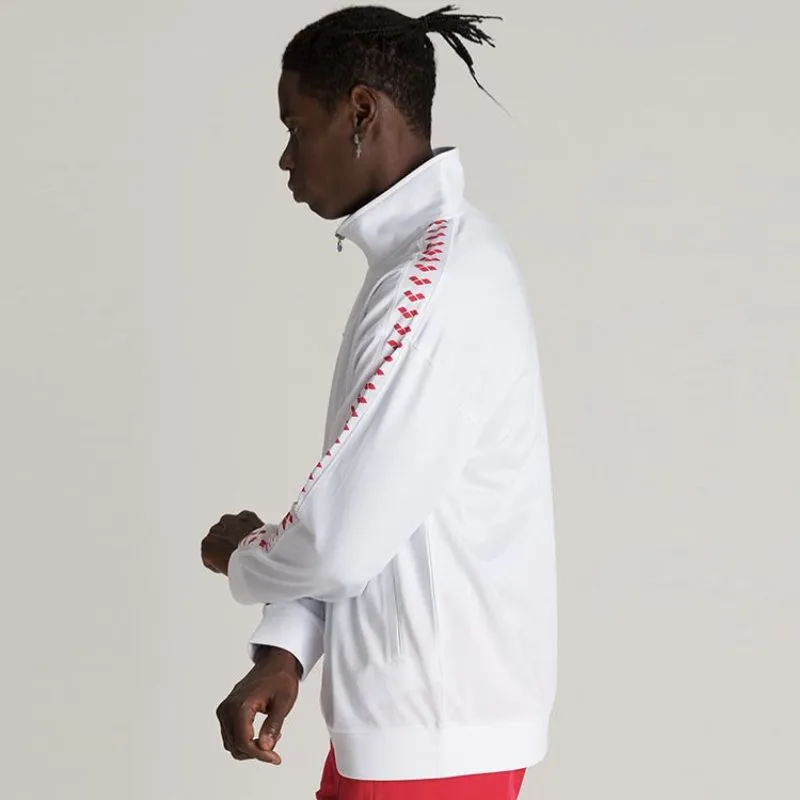 UNISEX OVERSIZED TEAM JACKET - WHITE/WHITE/RED