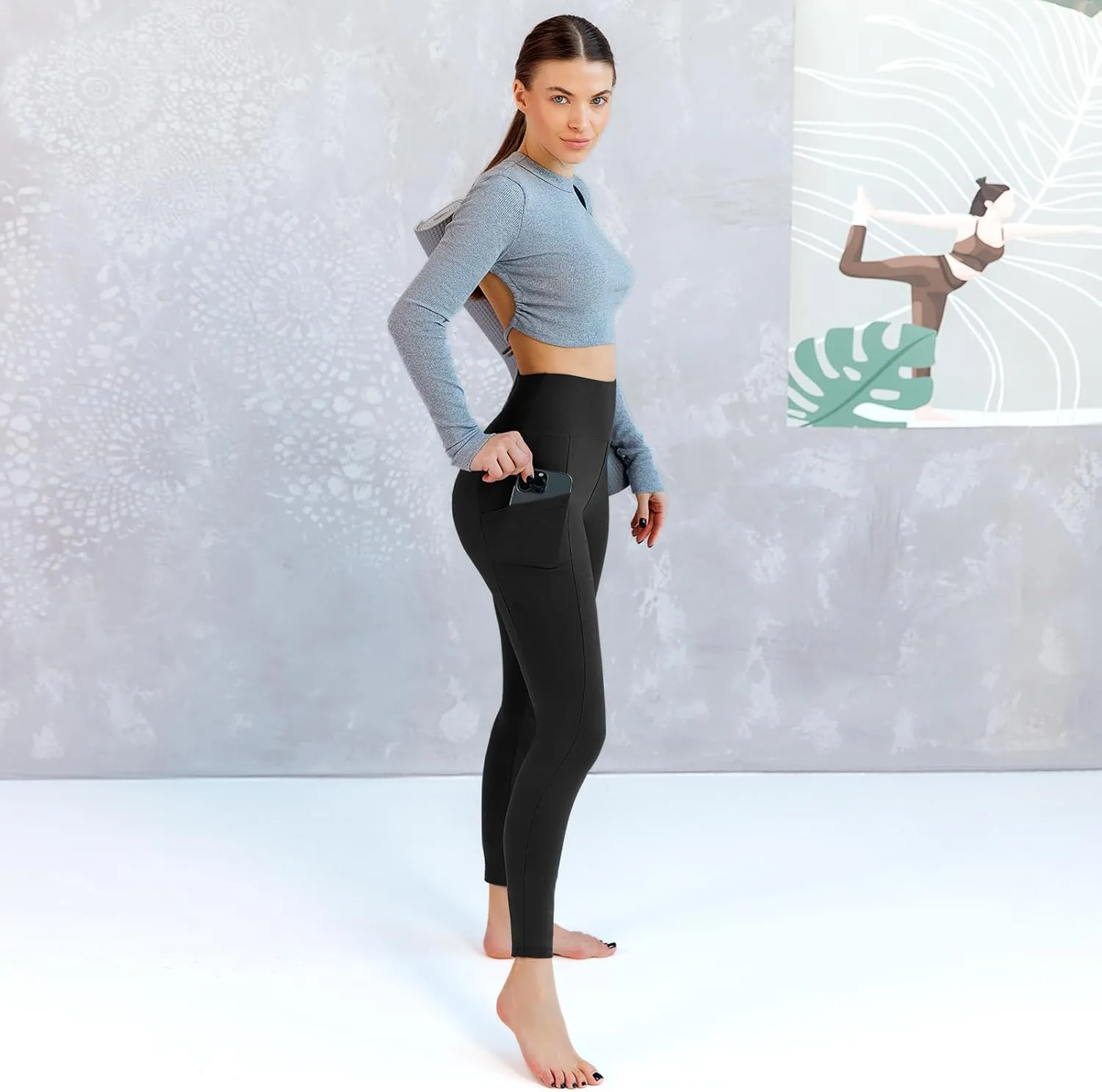 Walifrey Leggings with Pockets for Women, High Waisted Buttery Soft Womens Leggings for Gym Yoga Workout