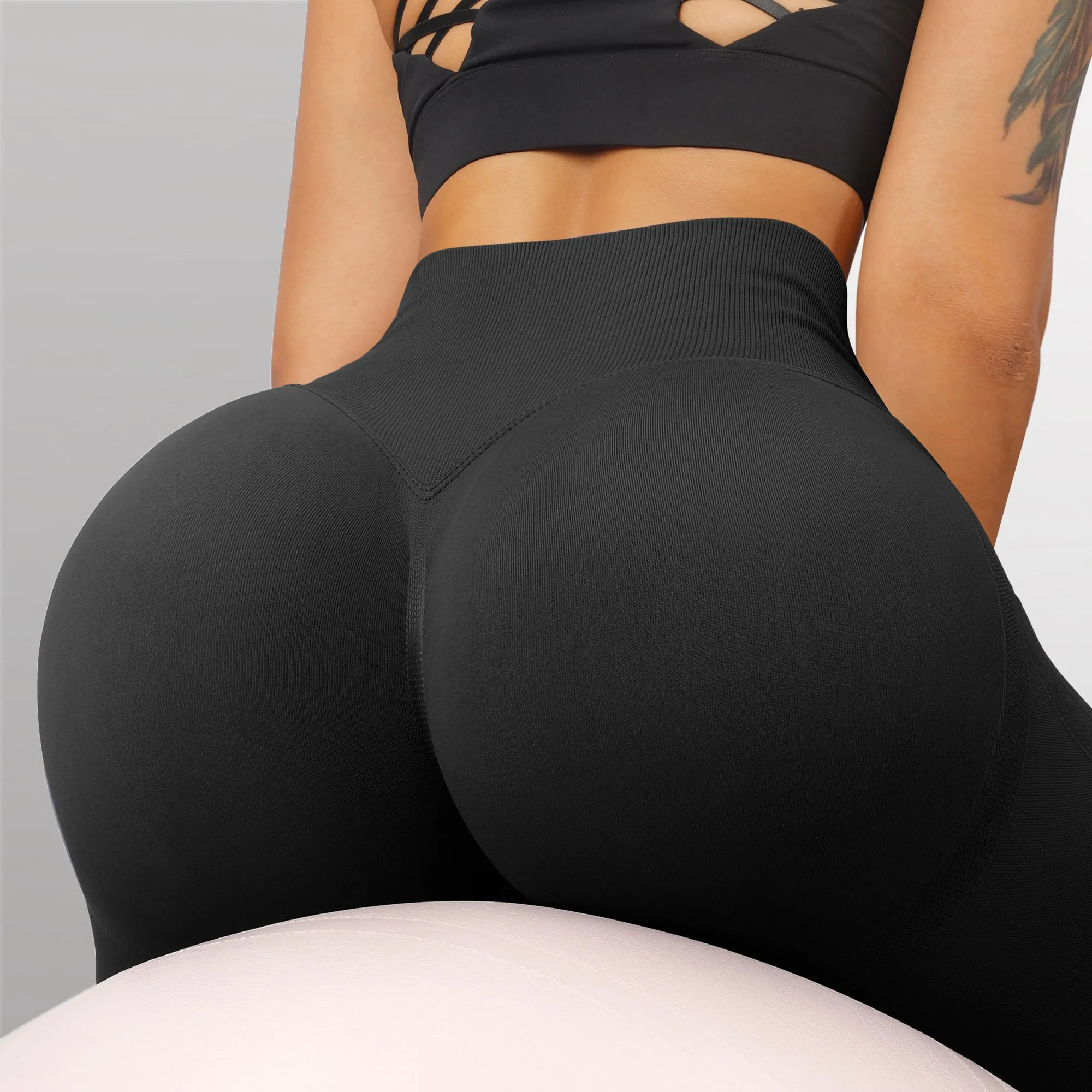 Wjczt Seamless Leggings Solid Scrunch Butt Lifting Booty High Waisted Sportwear Gym Tights Push Up Women Leggings For Fitness