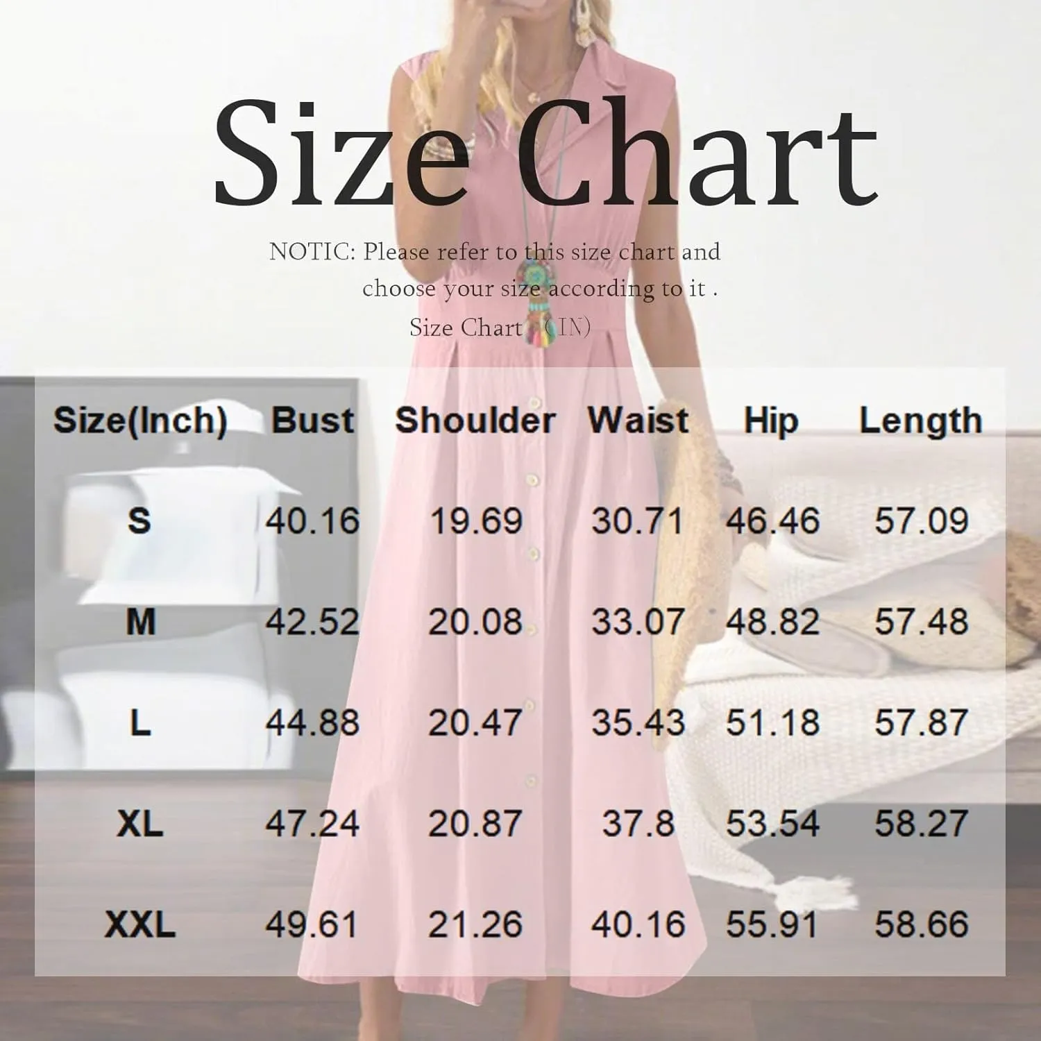 Women's Cotton Linen Dress Sleeveless Full Button Down Collared V Neck Long Dresses A-Line Work Maxi Sundresses