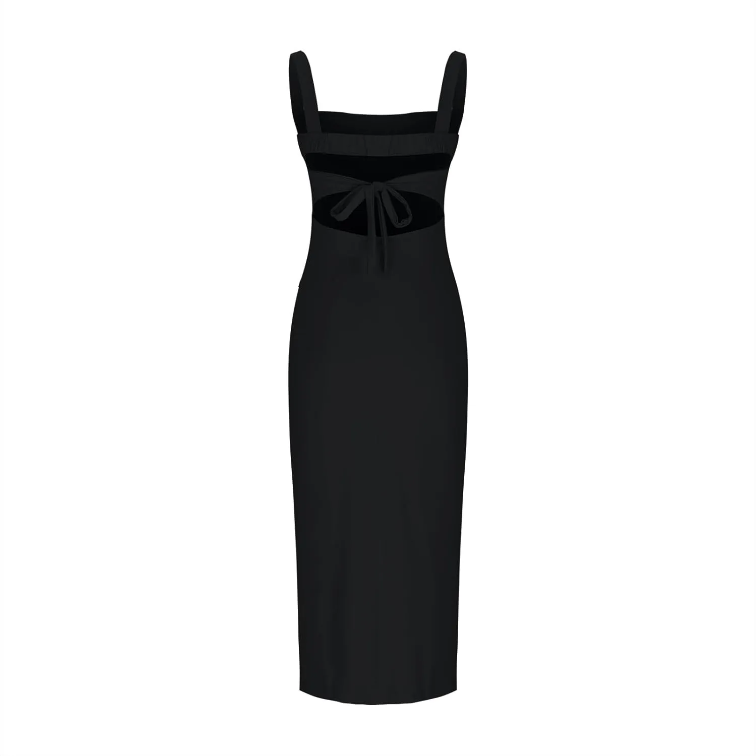 Xiaojmake Square Neck Bodycon Long Dress Sleeveless High Slit Cocktail Party Dresses Casual Summer Beach Vacation Dress 2025
